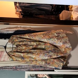 Vintage Midi Maxi Skirt Faux Patch Work Stretch